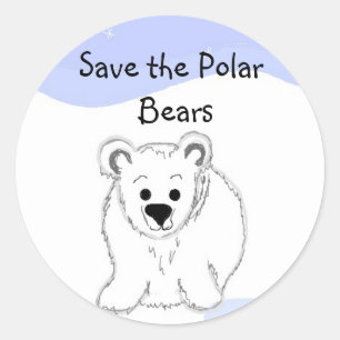 Rettet die Eisbären Runder Aufkleber