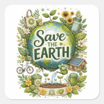 Rettet die Erde – Eco Aufkleber