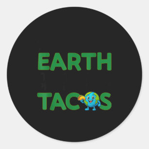 Rettet die Erde, einziger Planet mit Tacos Lustige Runder Aufkleber