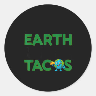 Rettet die Erde, einziger Planet mit Tacos lustige Runder Aufkleber