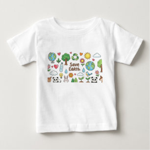 Rettet die Erde Kinderzeichnung Buntstift Bleisti Baby T-shirt