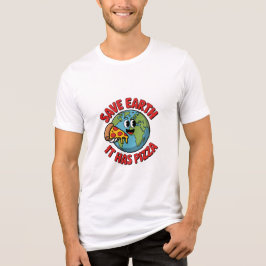 Rettet die Erde Sie hat Pizza Lustiger Umweltschüt Tri-Blend Shirt