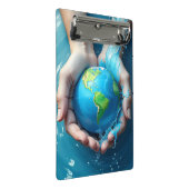 „Rettet die Erde, Wasserplanet“ Mini Klemmbrett (Schrägansicht)