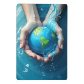 „Rettet die Erde, Wasserplanet“ Mini Klemmbrett (Rückseite)