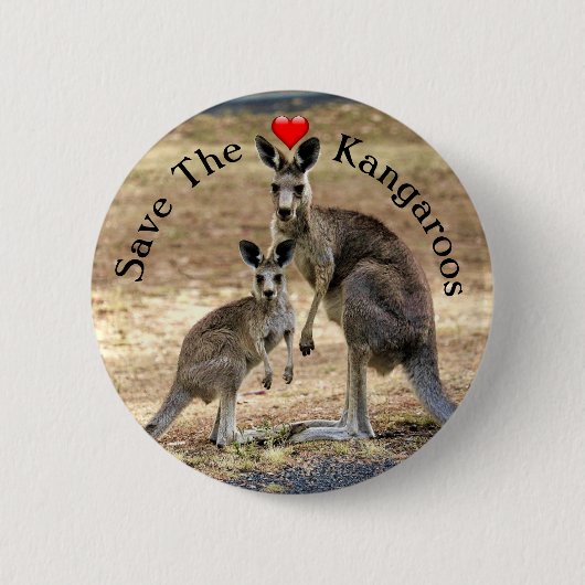 Rettet die Kängurus Button (Vorderseite)