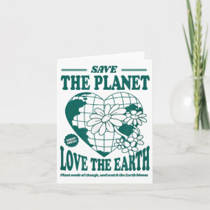 Rettet die Liebe des Planeten und rettet den ökolo Karte