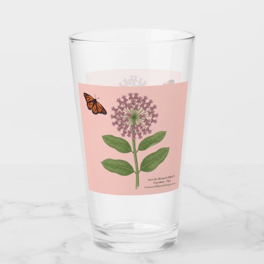 Rettet die Monarchfalterpopulation am Muttertag Glas (Vorderseite)