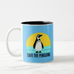 Rettet die Pinguine Zweifarbige Tasse