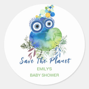 Rettet die Planet Baby-Dusche Runder Aufkleber