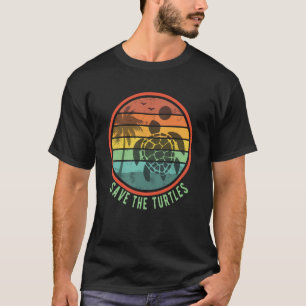 Rettet die Schildkröten Retro Vintage Süße Meeress T-Shirt