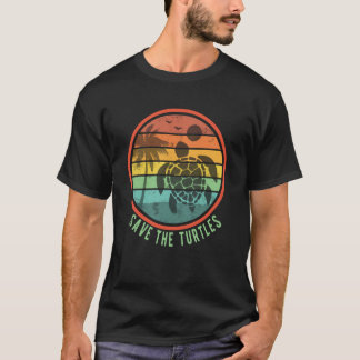 Rettet die Schildkröten Retro Vintage Süße Meeress T-Shirt