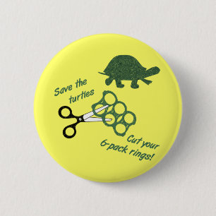 Rettet die Schildkröten Schneide Sechserpack Ringe Button