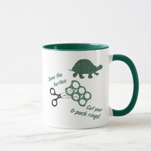 Rettet die Schildkröten Schneide Sechserpack Ringe Tasse