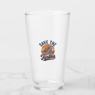 Rettet die Schildkröten Vintage Meeresschildkröte Glas