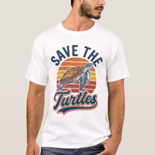 Rettet die Schildkröten Vintage Meeresschildkröte T-Shirt
