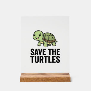 Rettet die Schildkröten Vintage-Schildkrötenschutz Acrylschild