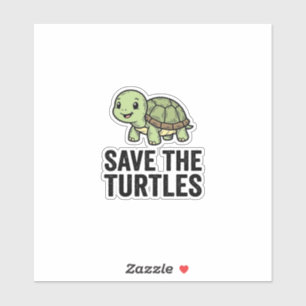Rettet die Schildkröten Vintage Schildkrötenschutz Aufkleber