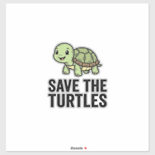 Rettet die Schildkröten Vintage Schildkrötenschutz Aufkleber
