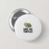 Rettet die Schildkröten Vintage Schildkrötenschutz Button (Vorne & Hinten)