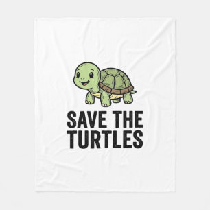 Rettet die Schildkröten Vintage Schildkrötenschutz Fleecedecke
