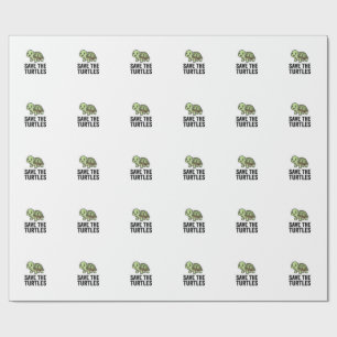 Rettet die Schildkröten Vintage Schildkrötenschutz Geschenkpapier