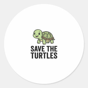 Rettet die Schildkröten Vintage Schildkrötenschutz Runder Aufkleber