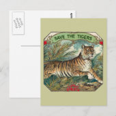Rettet die Tiger Postkarte (Vorne/Hinten)