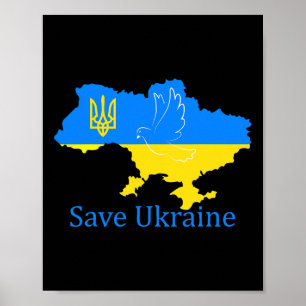 Rettet die Ukraine Unterstützt die Taube Frieden U Poster