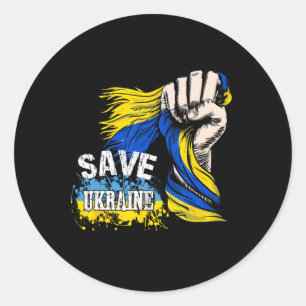 Rettet die Ukraine Wir stehen mit der Ukraine Unte Runder Aufkleber