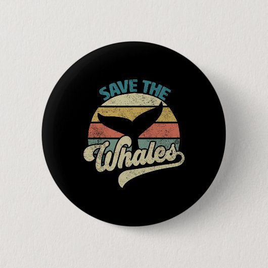Rettet die Wale Retro Button (Vorderseite)
