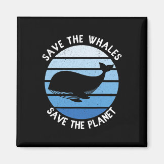 Rettet die Wale Rettet den Planeten Vintage Rettet Magnet