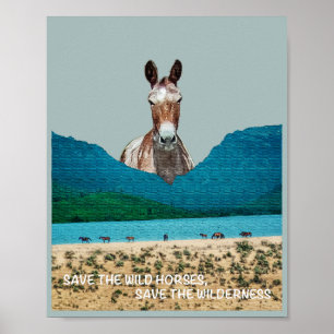 Rettet die Wildpferde, rettet die Wildnis Poster