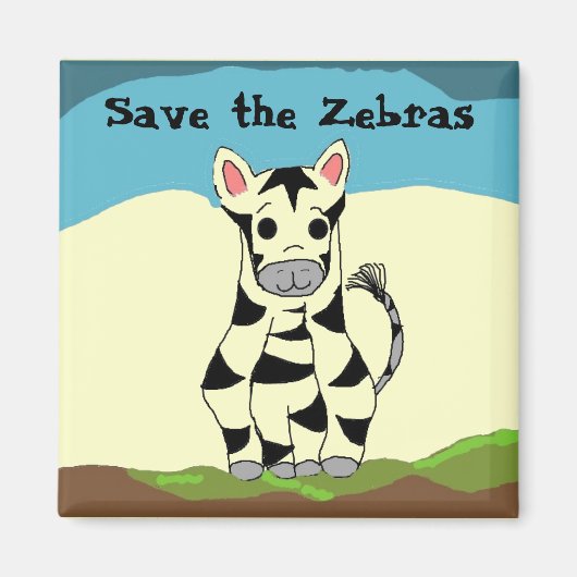 Rettet die Zebras Magnet (Vorne)