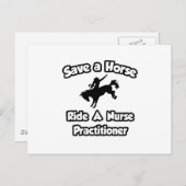 Rettet ein Pferd .. Reiten eines Krankenpfleger Postkarte (Vorne/Hinten)