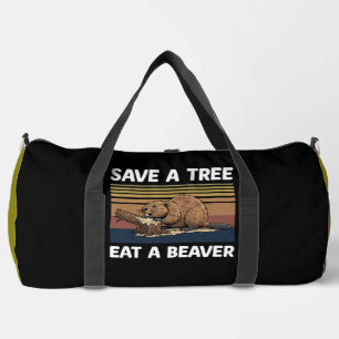 Rettet einen Baum, esst einen Biber Duffle Bag
