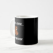 Rettet einen Baum, esst einen Biber _ Lustiger Spr Kaffeetasse (Vorderseite Links)