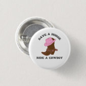 Rettet einen Pferdereiten auf einem Cowboy Button (Vorne & Hinten)