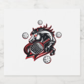 Rettet einen Pferdereiten auf einem Cowboy Schaumweinetikett (Einzelnes Label)