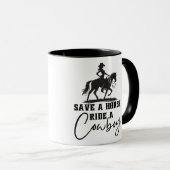 Rettet einen Pferdereiten auf einem Cowboy Tasse (VorderseiteRechts)