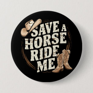 Rettet einen Pferdereiten-Rad Me Funny Cowboy West Button