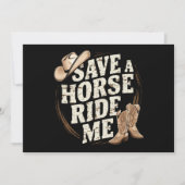Rettet einen Pferdereiten-Rad Me Funny Cowboy West Einladung (Vorderseite)