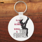 Rettet einen Pferdereiten und einen Feuerwehrmann. Schlüsselanhänger (Vorderseite)