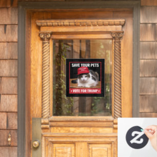 Rettet eure Haustiere, stimmt für Trump, US-Wahl Z Fensteraufkleber