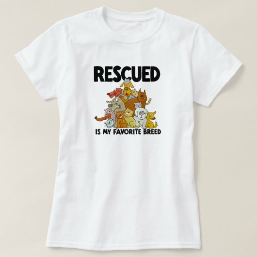 Rettet Hund und Katze ist meine Lieblingszucht T-Shirt (Design vorne)