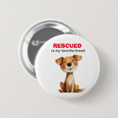 Rettet ist mein Lieblingshunddesign Button (Vorne & Hinten)
