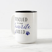 Rettet ist meine Lieblingsrasse! Zweifarbige Tasse (Vorderseite Links)