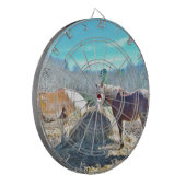 Rettet Pferde, die Heu essen Dartscheibe (Vorderseite Links)