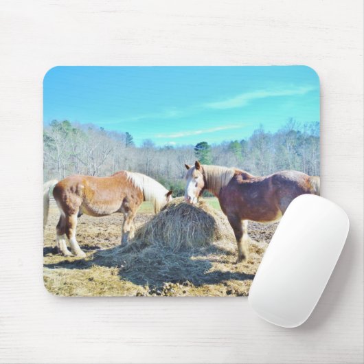 Rettet Pferde, die Heu essen Mousepad (Mit Mouse)