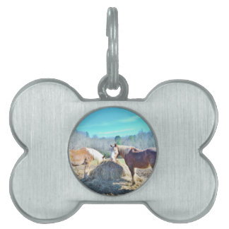 Rettet Pferde, die Heu essen Tiermarke