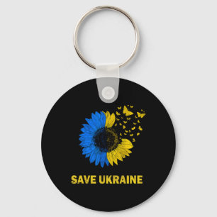 Rettet Ukraine Sonnenblumen Schmetterlinge Ich ste Schlüsselanhänger